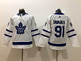 Youth Toronto Maple Leafs 91 John Tavares White Adidas Stitched Jersey